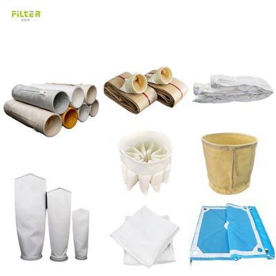 工業用フィルターバッグ 粉塵収集器 ポリエステル PPS PTFE P84 バッグ フィルター付き粉塵フィルターバッグ