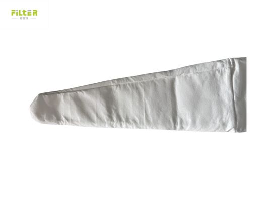 セメントおよび鉱業における湿潤・酸性環境での集塵用ポリエステルフィルターバッグ（トップSSスナップバンド付き）