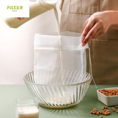 耐久性のある液体フィルター袋 引引糸で閉める 乳汁,ソーヤミルク,その他の液体用品をフィルタリングするのに適しています