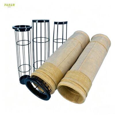 耐熱ポリエステル アラミド PPS P84 PTFE フィルター バッグ パルスジェット 塵収集器