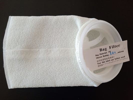 プラスチック リングが付いている掛かるループ縫うナイロン60ミクロンの網のフィルター・バッグ